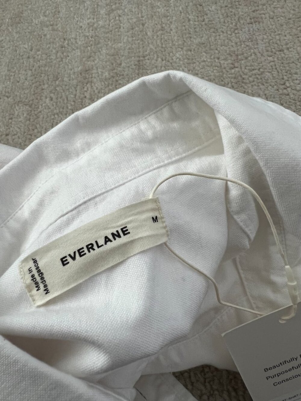 NWT Everlane Oxford Short Sleeve Shirt Dress M White Cotton Summer - Picture 2 of 10